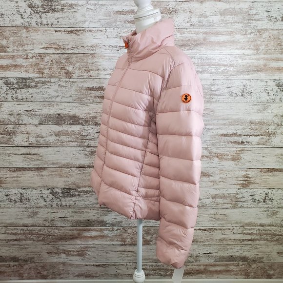 SAVE THE DUCK Blush Pink Giga Classic Puffer Coat - Picture 8 of 15